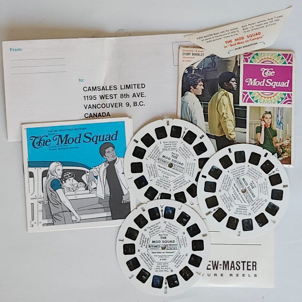 FUN Vintage The Mod Squad View Master Reel Set 1968
